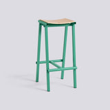 Taburete 8 75 cm Barpall ekfaner med vattenbaserad lack, Soft jade – pulverlackerat stål