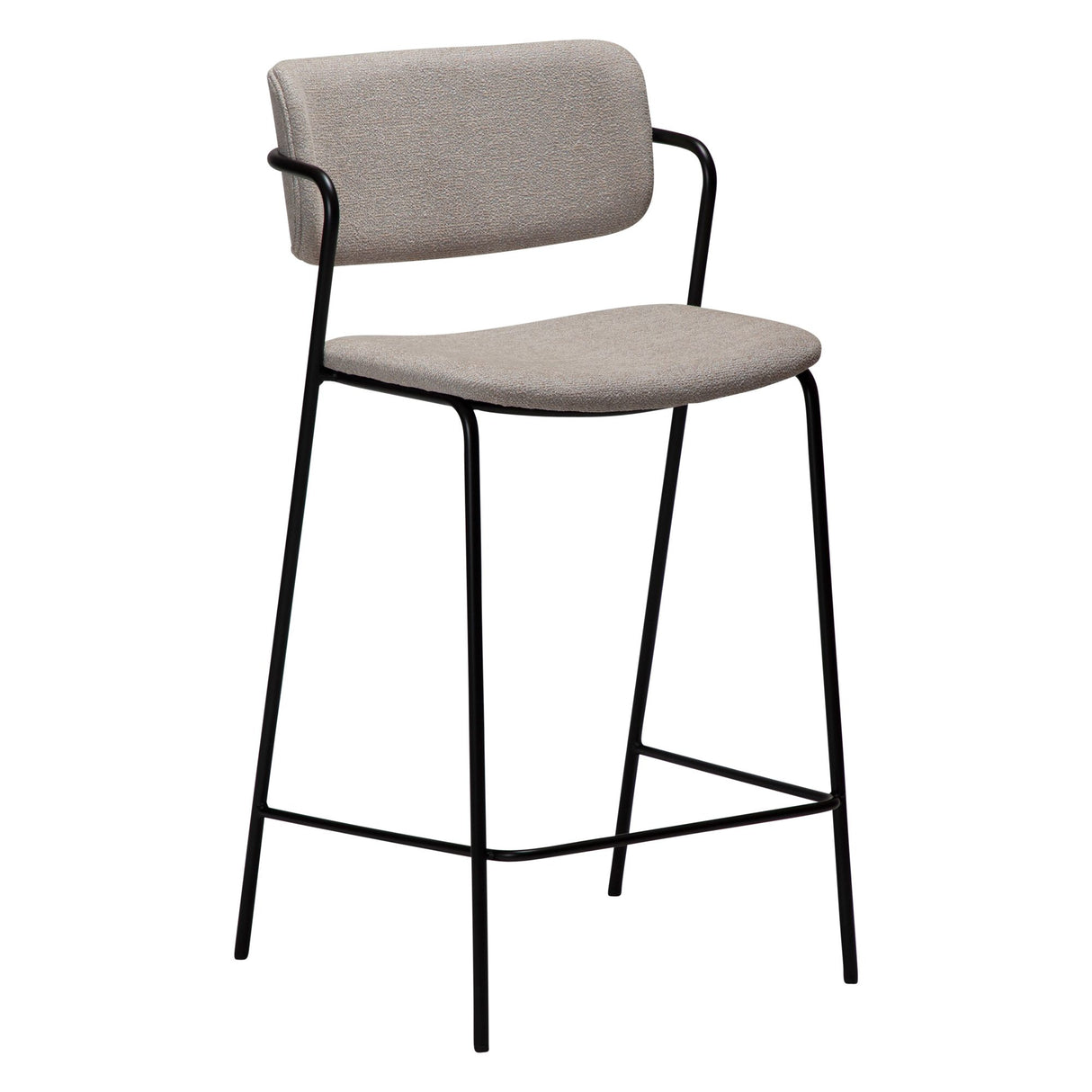 Zed Barstol Cashmere bouclé, Black Metal