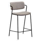 Zed Barstol Cashmere bouclé, Black Metal