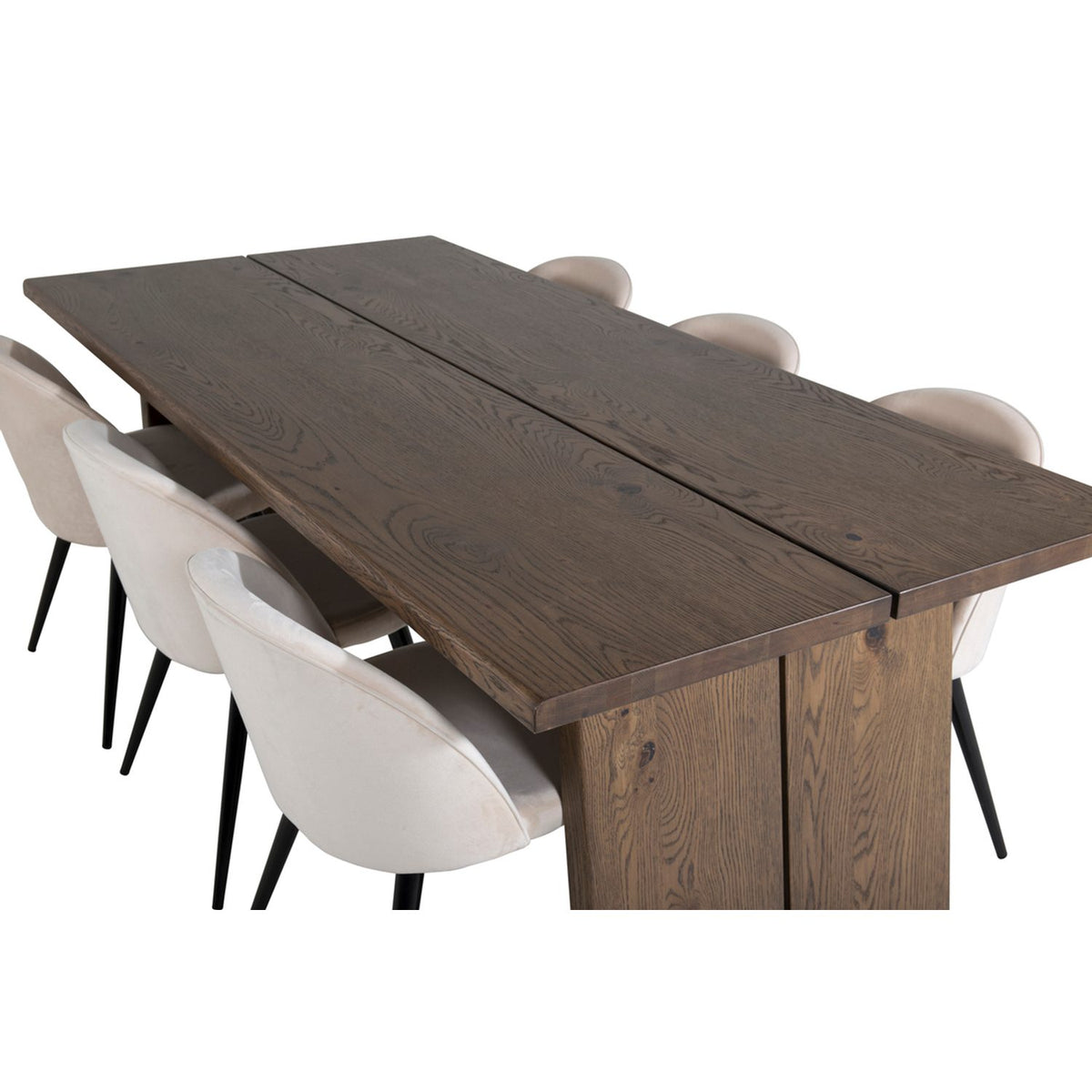 Logger, Velvet Rektangulär matgrupp Beige,Svart, Natur, 210 x 100