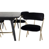 Gold, Arrow Rektangulär matgrupp Svart,Guld, Svart, 180 x 85