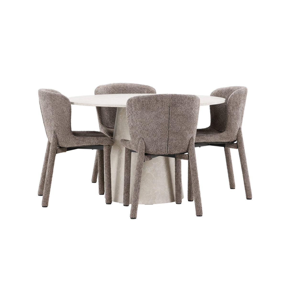 Lanzo, Astoria Runt matgrupp Brun, Beige, 4st