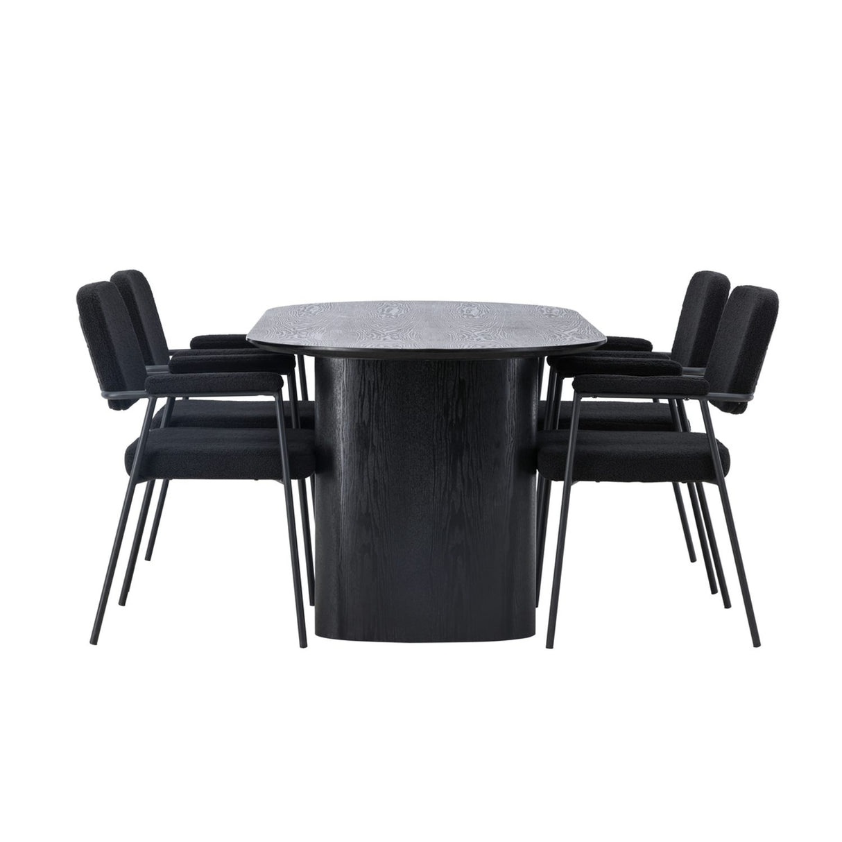 Isolde, Yesterday Oval matgrupp Svart, Svart, 180 x 90