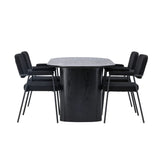 Isolde, Yesterday Oval matgrupp Svart, Svart, 180 x 90
