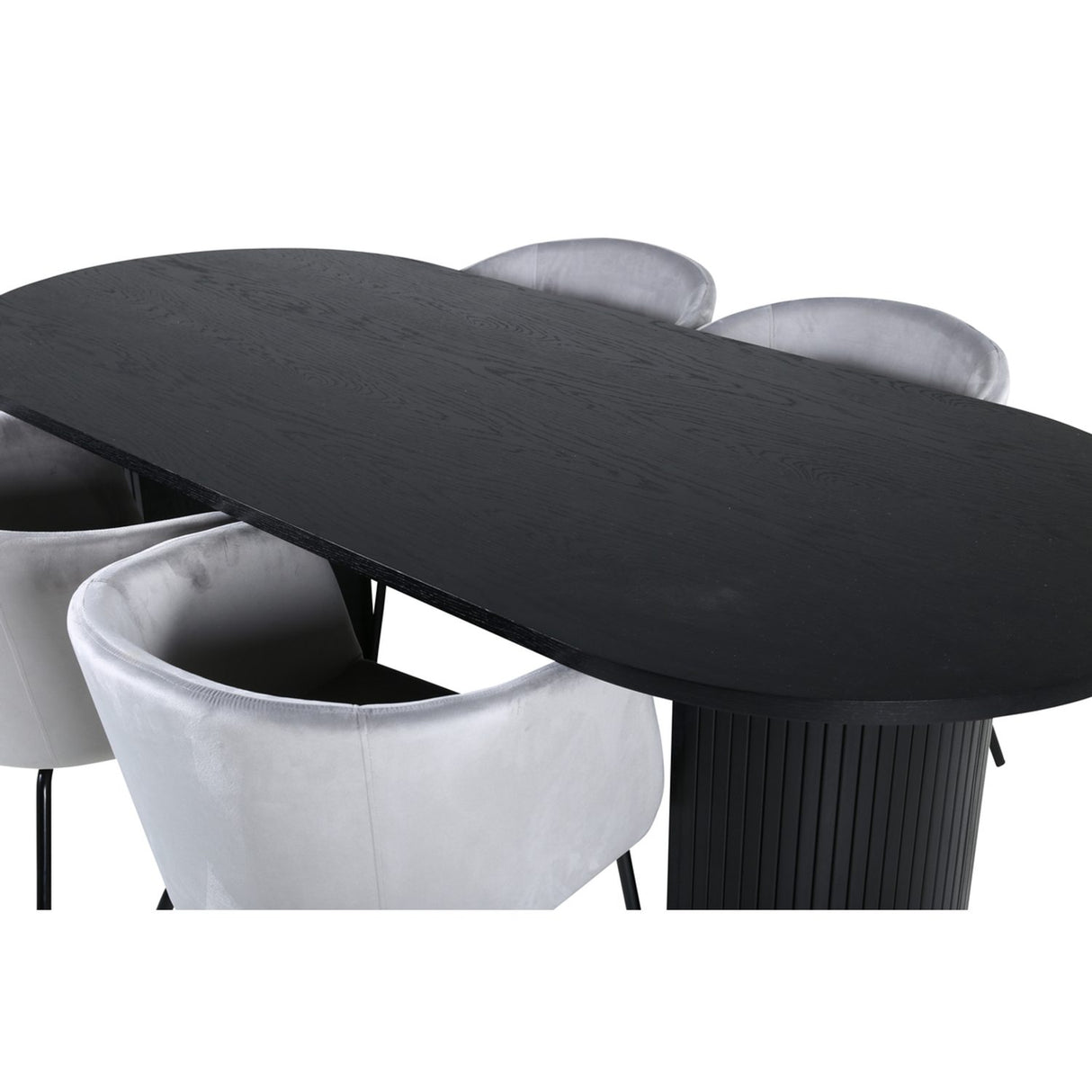 Bianca, Berit Oval matgrupp Grå, Svart, 4st