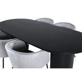 Bianca, Berit Oval matgrupp Grå, Svart, 4st