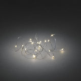 Metallisk LED Timer 6h Ljusslinga Inomhus 40 Lampor (3.9m), Varmvit/Silverfärgad