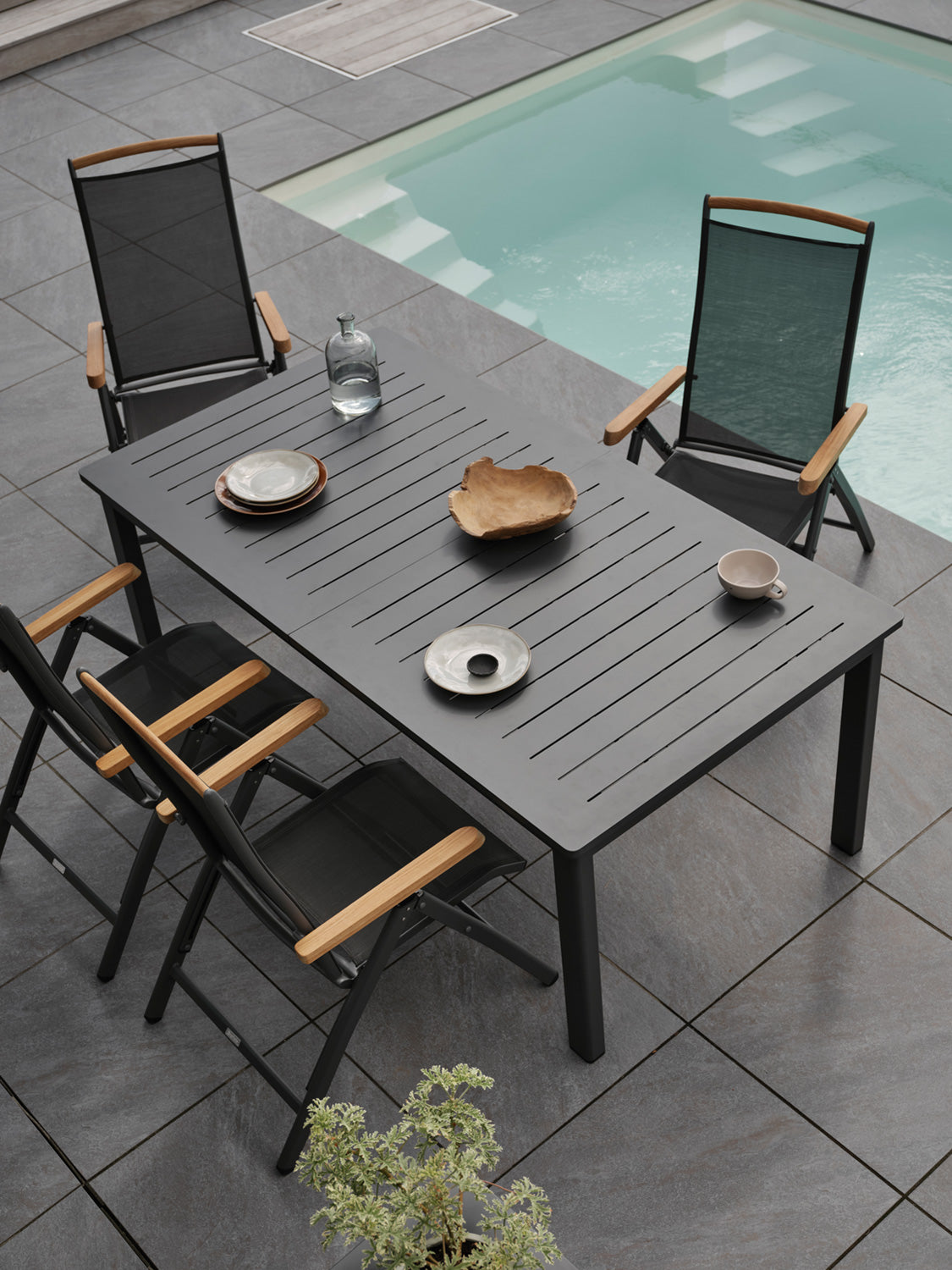 Andy Positionsstol Svart/Svart/Teak