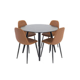 Plaza, Polar Rund matgrupp Svart,Brun, Svart, ⌀100