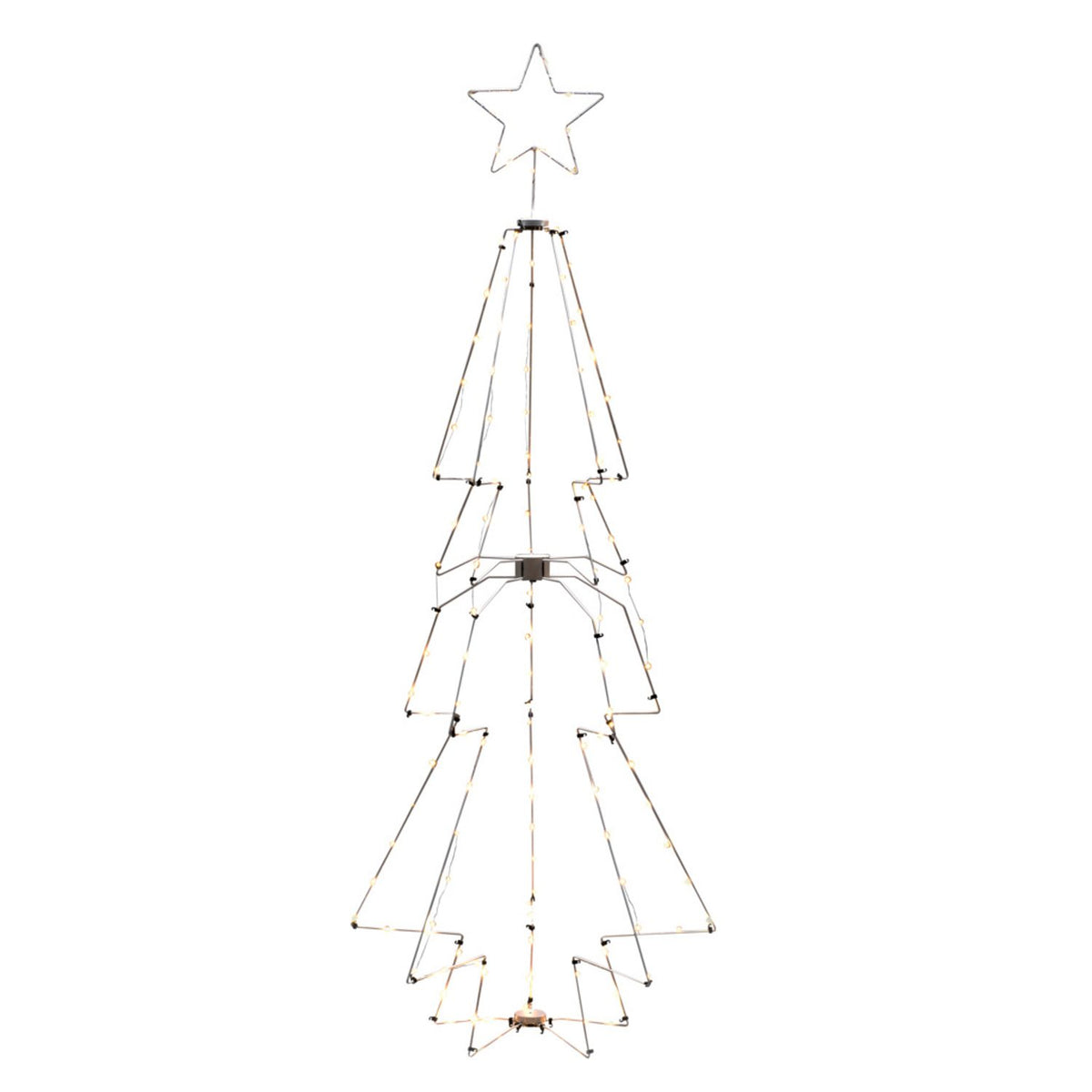 Metall med toppstjärna 210cm 145 LED Gran med Belysning Vit