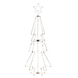 Metall med toppstjärna 210cm 145 LED Gran med Belysning Vit