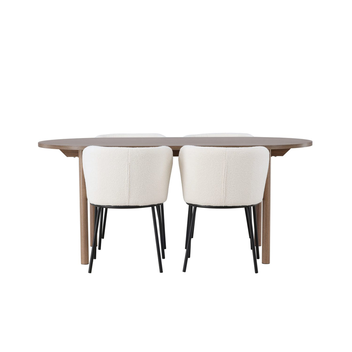 Andy, Edina Oval matgrupp Svart,Vit, Natur, 180 x 90