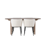 Andy, Edina Oval matgrupp Svart,Vit, Natur, 180 x 90