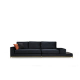 Line med sidobord (320 x 102 x 84 cm) Svart Guld 4-sitssoffa
