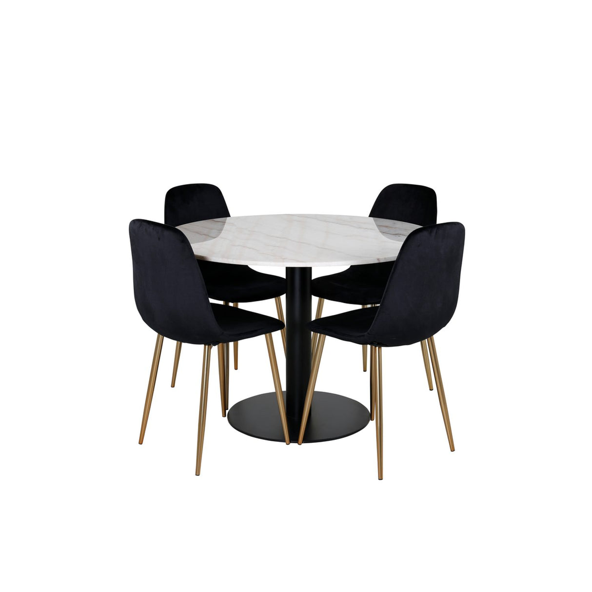 Estelle, Polar Rund matgrupp Svart,Guld, Svart,Vit, ⌀106