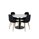 Estelle, Polar Rund matgrupp Svart,Guld, Svart,Vit, ⌀106