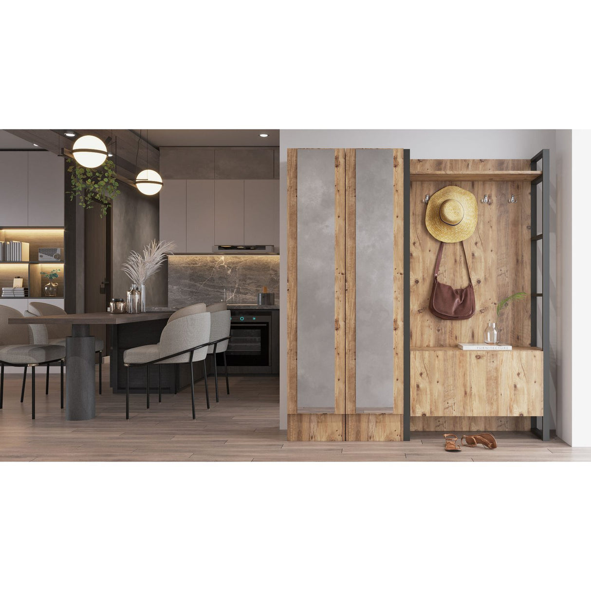 Split Plus 18 (90 x 180 x 34 cm) Atlantisk furu Hallställ