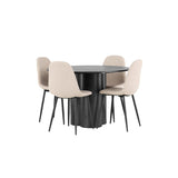 Olivia, Polar Rund matgrupp Beige, Svart, 4st