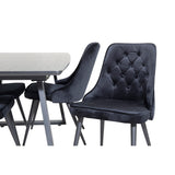 Inca, Velvet Deluxe Rektangulär matgrupp Svart, Svart, 160 x 85