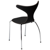 Dolphin Stol Black Leather, Chrome