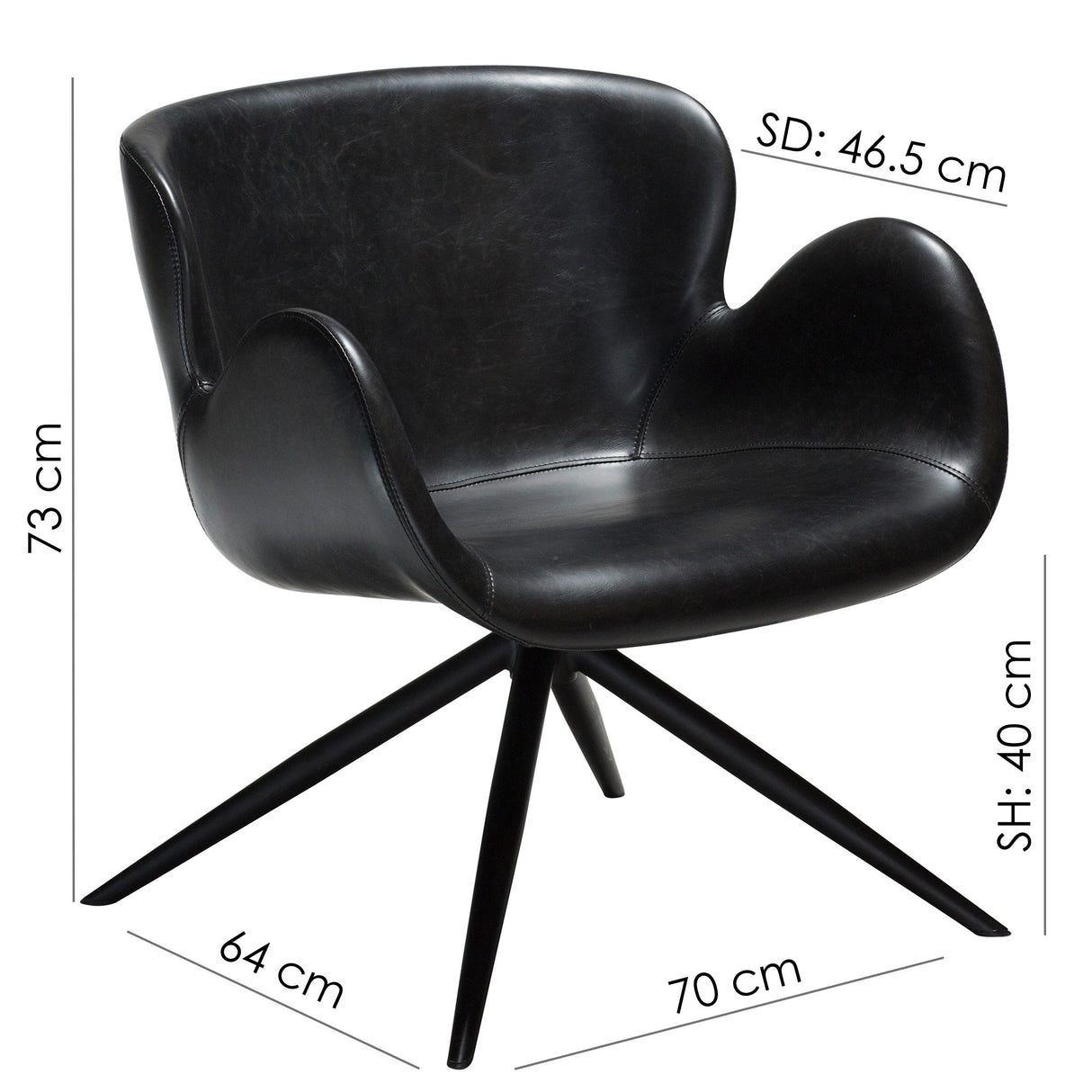 Gaia Loungefåtölj Vintage Black