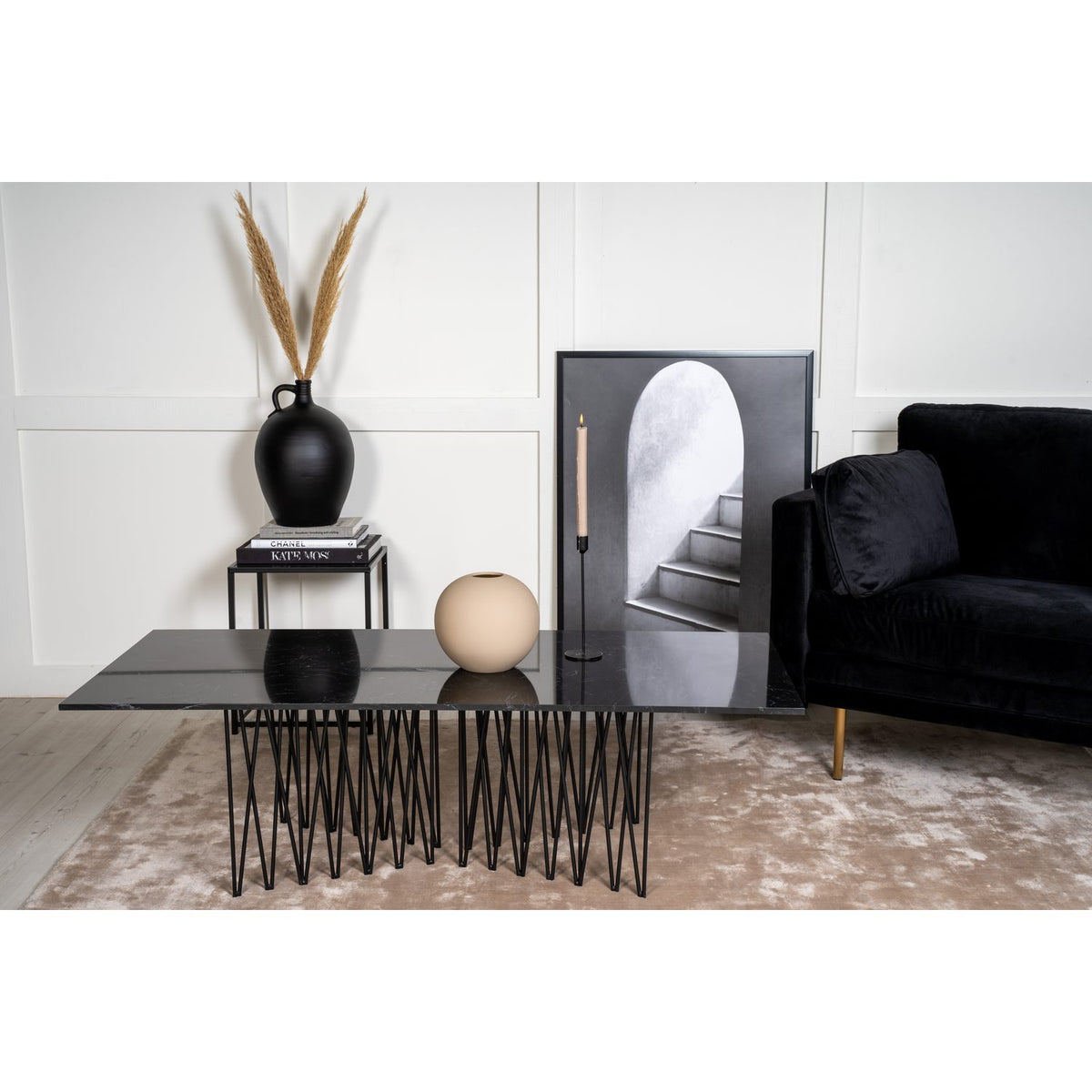 Sten Soffbord Svart, 43 x 140 x 60