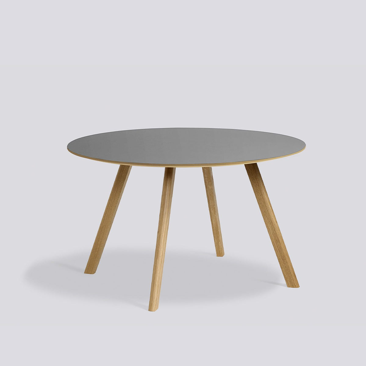CPH 25 Ø120 × H73 cm Matbord Grey – linoleum, massiv ek med vattenbaserad lack