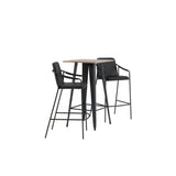 Tempe, Tvist Rektangulär matgrupp Svart, Valnöt, 60 x 60