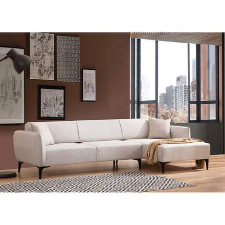 Gaborone (270-140 x 95 x 67 cm) Hörnsoffa Offwhite, Höger