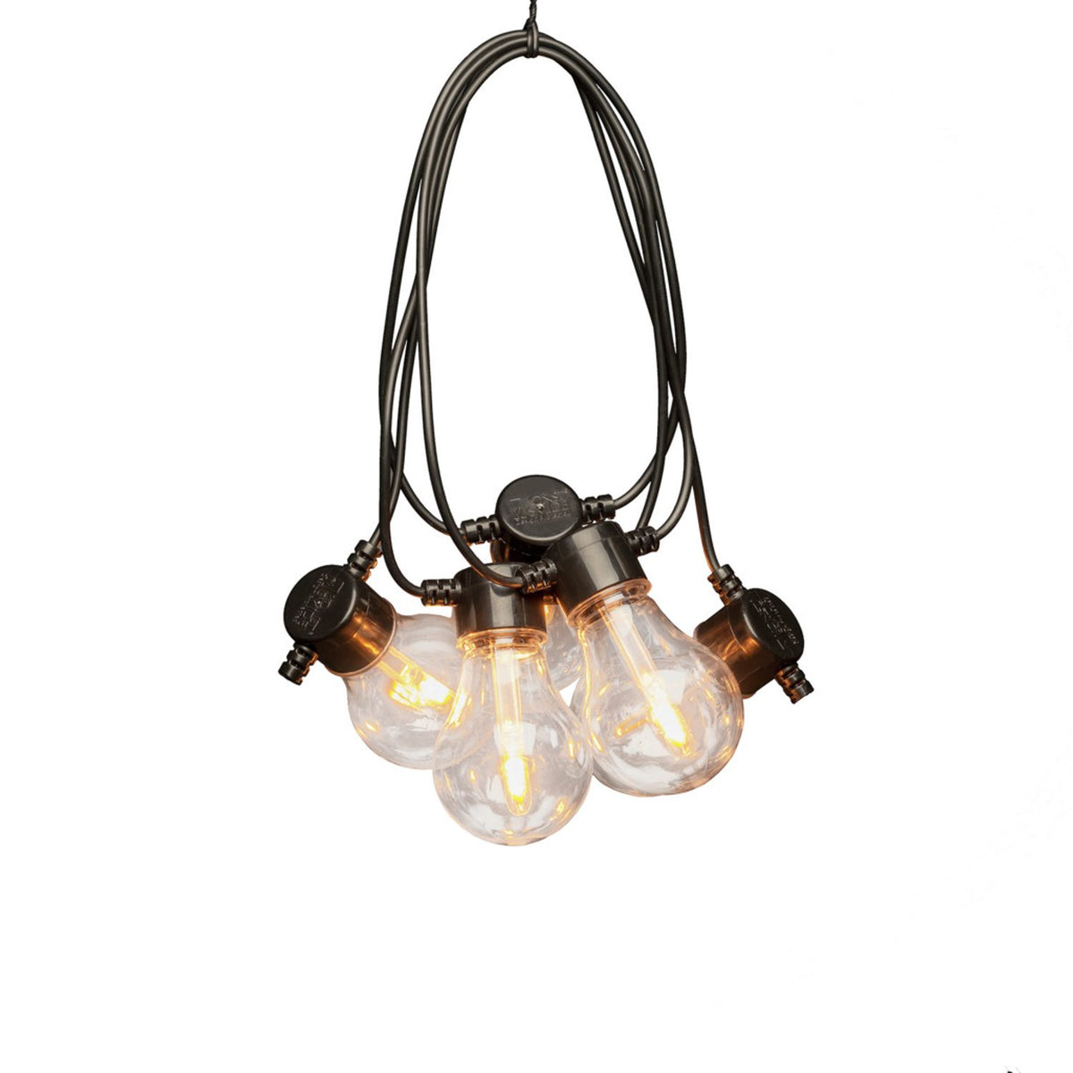 E27 10 Amber LED, Utbytbar Dimmer Oval Ljusslinga Ute