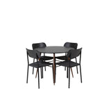 Plaza, Polly Rund matgrupp Svart, Svart,Valnöt, ⌀100