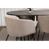 Stone, Berit Rektangulär matgrupp Beige, Svart, Svart, Mocka, 220 x 100
