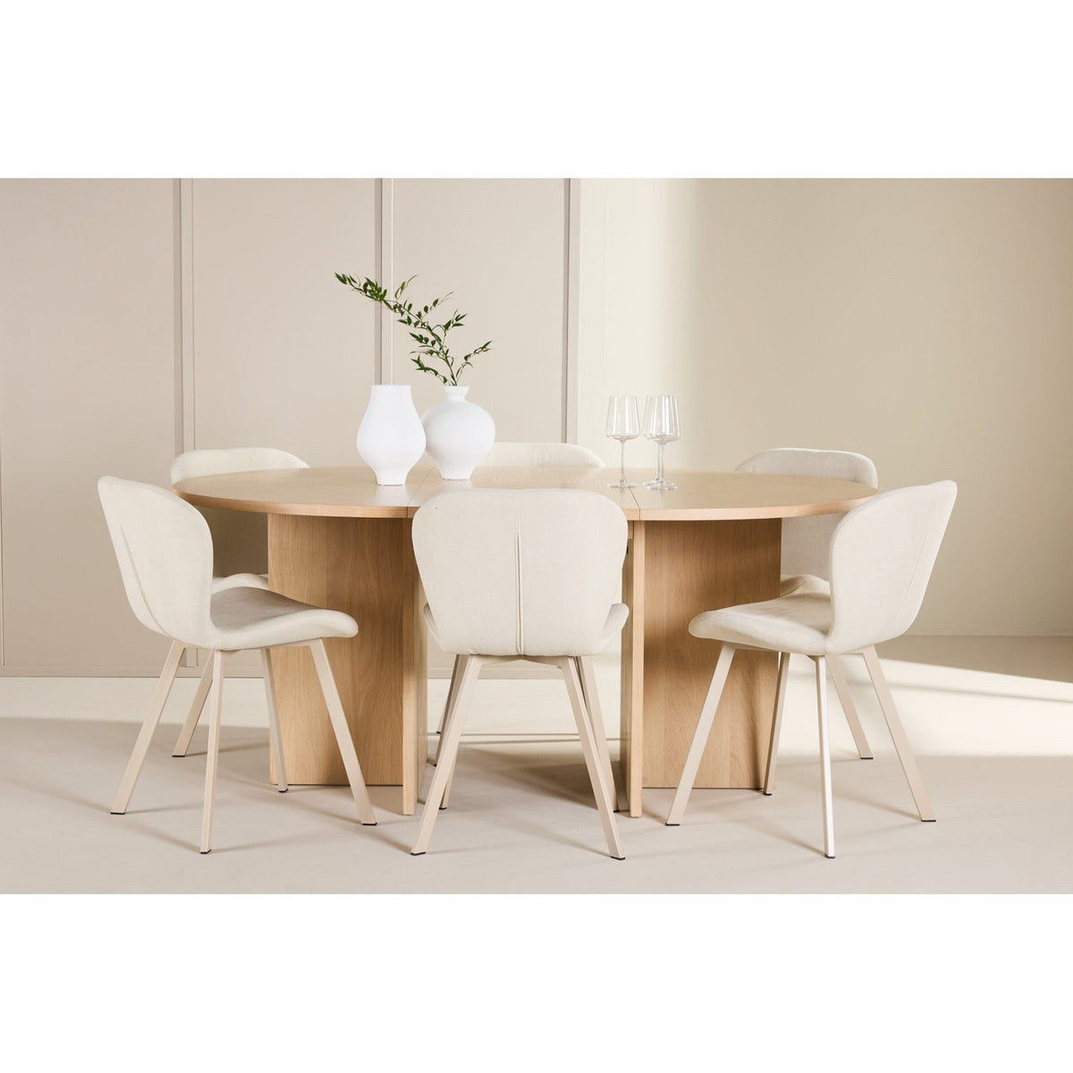 Strada, Lilja Oval matgrupp Beige, Vitpigmenterad, ⌀120