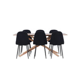 Piazza, Polar Rektangulär matgrupp Svart, Mocka, 180 x 90