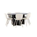 Strada, Lilja Oval matgrupp Beige, Svart, ⌀120
