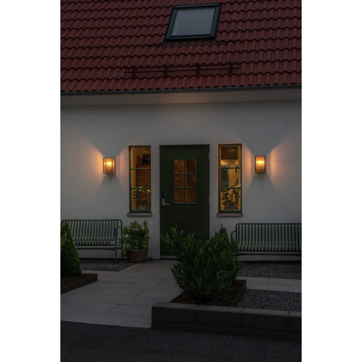 Carpi E27 Vägglampa Ute Mässing, Medium (18 cm)
