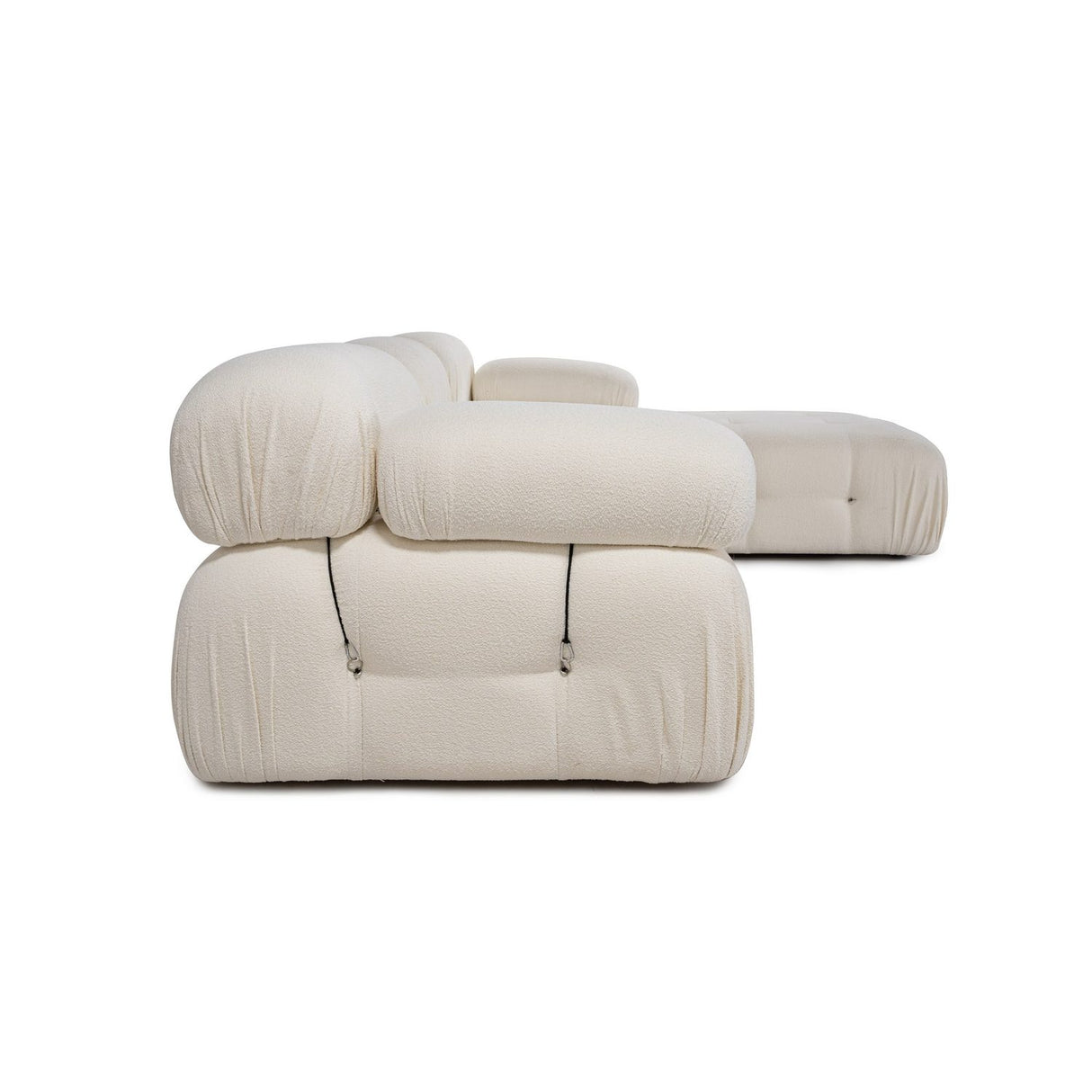 Vienna Beige L1-O1-1R-PUF (288 x 95 x 75 cm) Hörnsoffa Vit