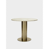 Tube Matbord med stenskiva Brass, 90 cm