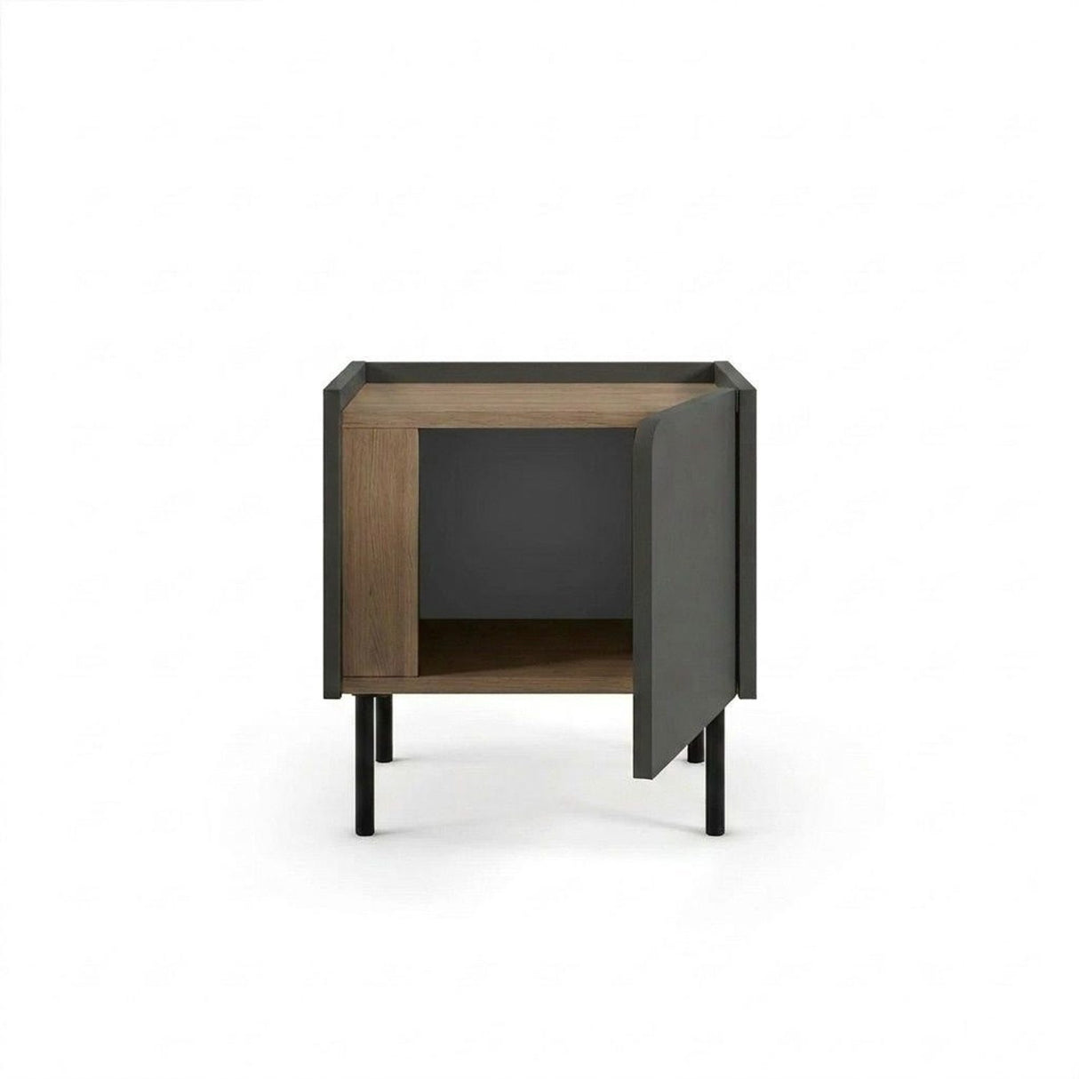 Lucile (45,5 x 47,8 x 35 cm) Nattduksbord Naturlig ek antracit svart
