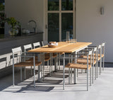 Lyon Utebord 100x224-304 cm Light Grey/ Teak