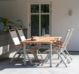 Lyon Utebord 92x152-210 cm Light Grey/ Teak