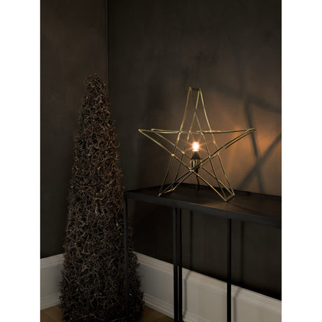 Stående Metall 40x40 cm E14 Svart Kabel Julstjärna Inne Mässing