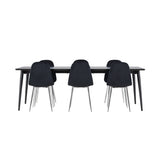 Ellis, Polar Rektangulär matgrupp Svart,Silver, Svart, 230 x 85