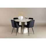 Lanzo, Night Rund matgrupp Svart, Vitputsad, 4st