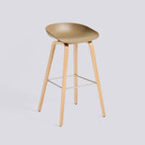 AAS 32 75 cm Barpall Clay 2.0, ekfaner med vattenbaserad lack, Rostfritt stål