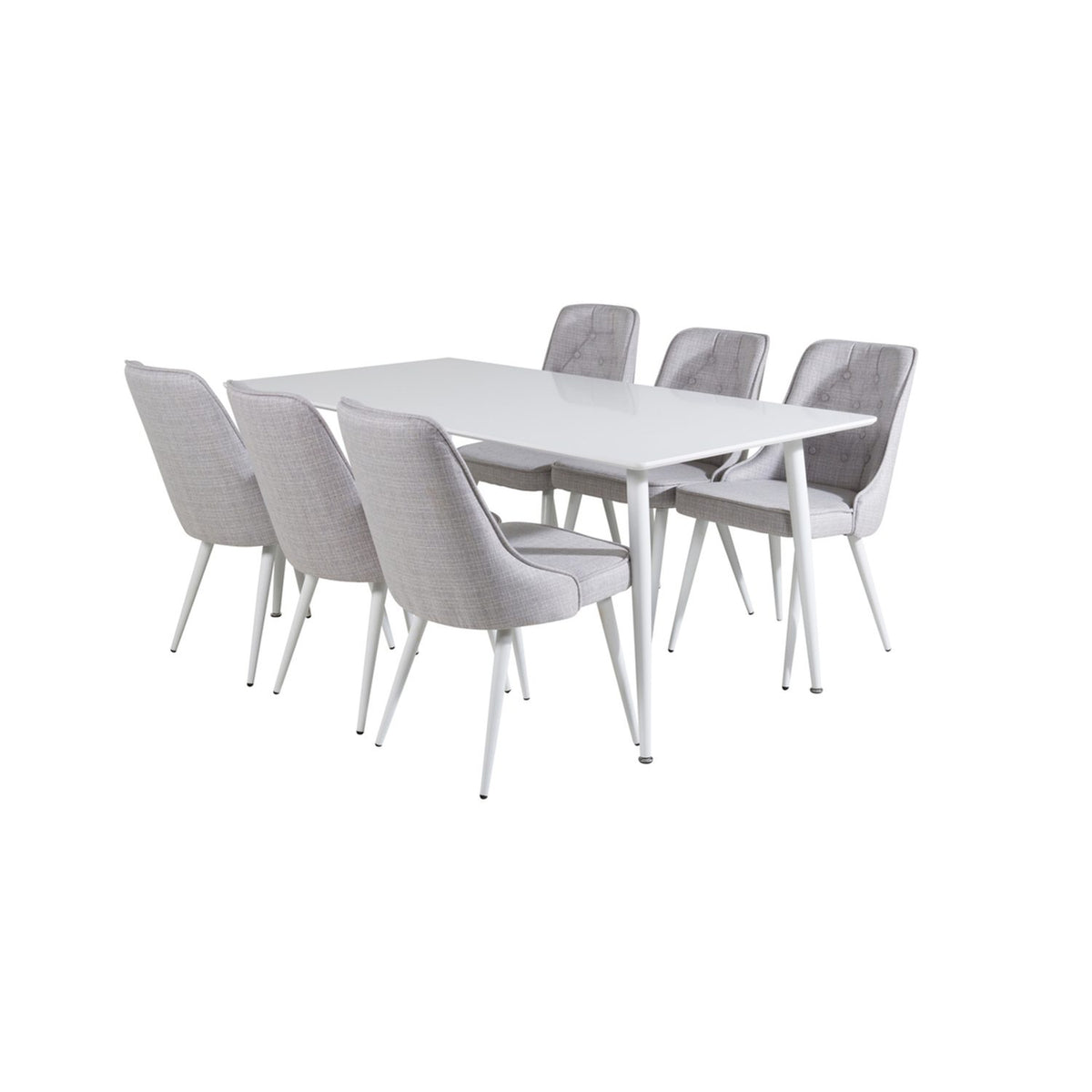 Polar, Velvet Deluxe Rektangulär matgrupp Vit, Vit, 180 x 90