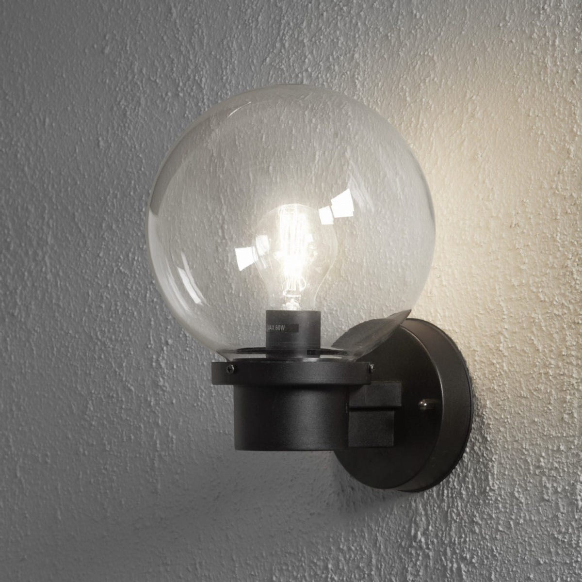 Nemi E27 Upp Ljussensor Vägglampa Ute Svart