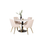 Razzia, Velvet Deluxe Rund matgrupp Beige,Guld, Svart,Vitt, ⌀106