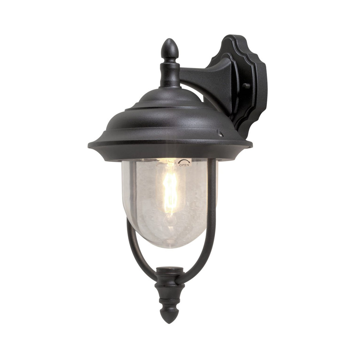 Parma E27 Vägglampa Ute Ned, Svart