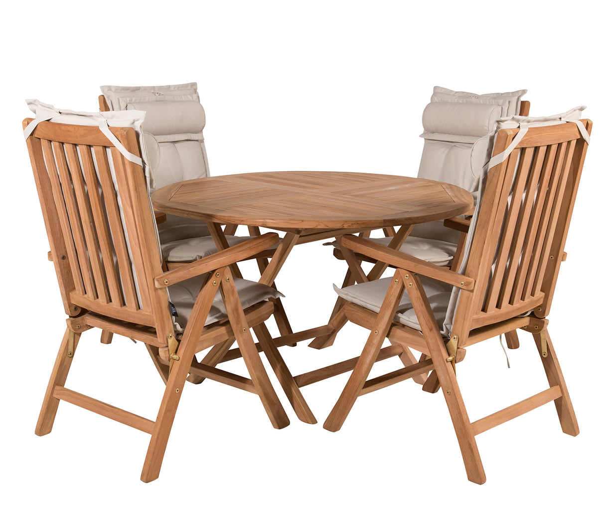 Rimini Matgrupp 100 cm ink Positionsstolar Teak